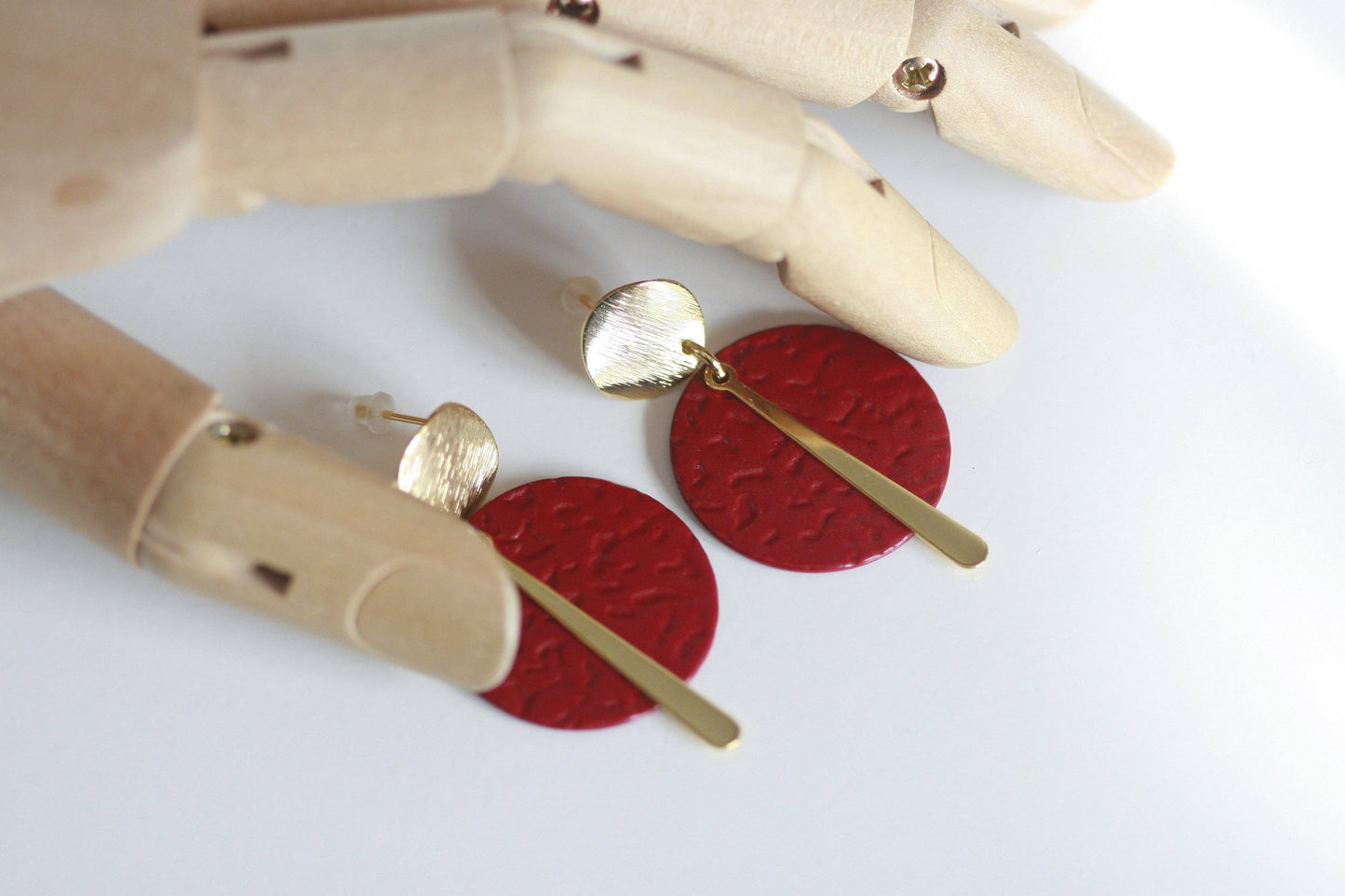 Kaiko Ruby Red/Black & Gold Statement Studs