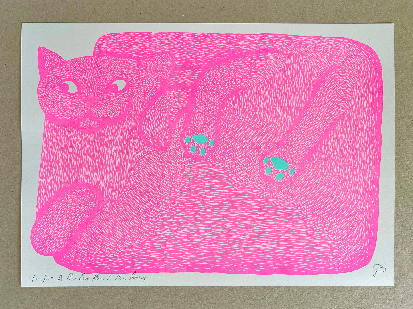 I’m Just A Paw Boy From A Paw Family Riso Print by Strangford prints