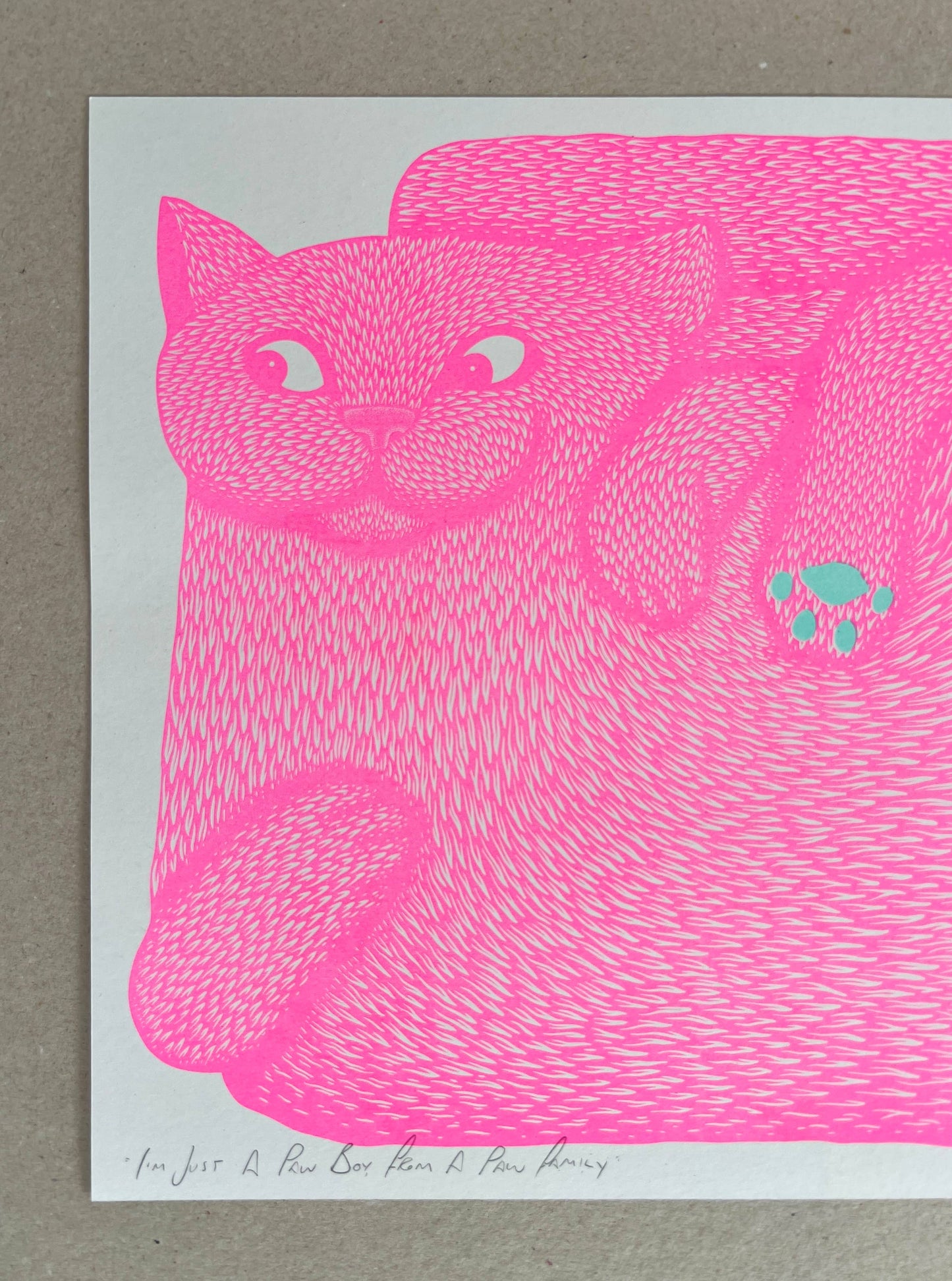 I’m Just A Paw Boy From A Paw Family Riso Print by Strangford prints