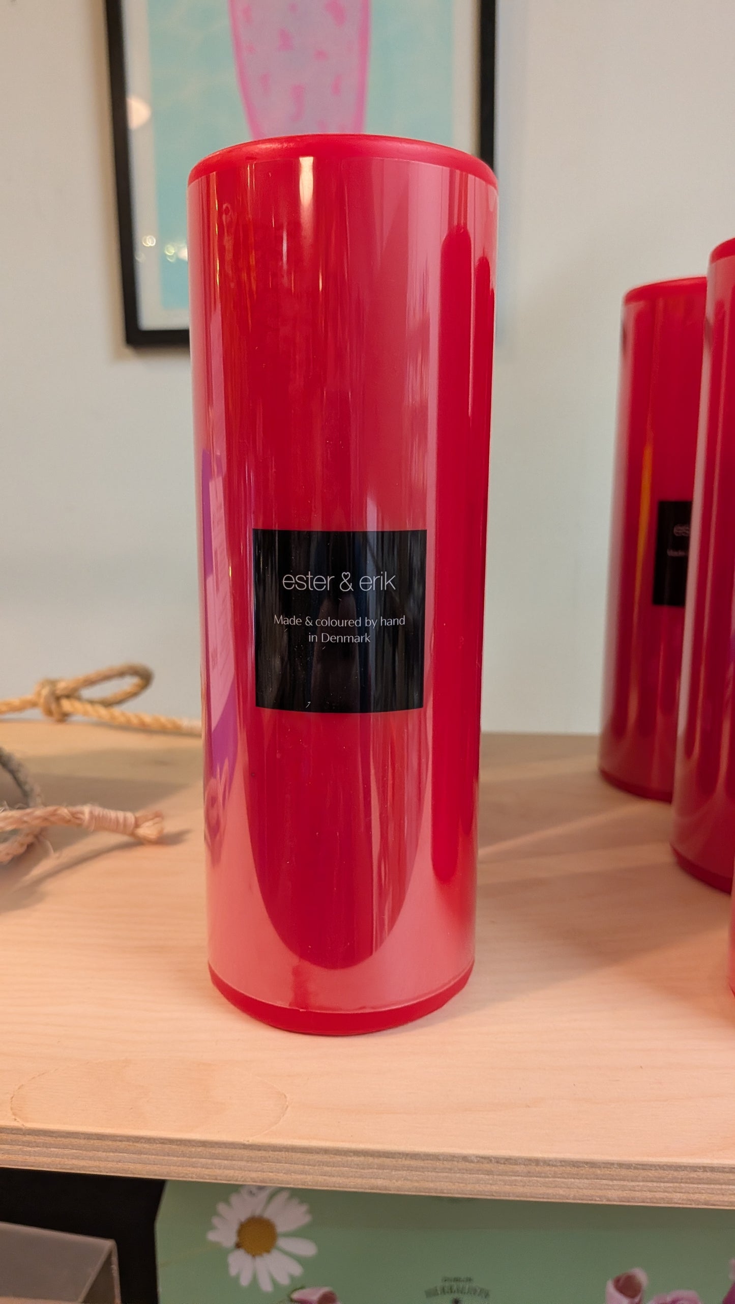 Pillar Candle True Red Ester & Erik