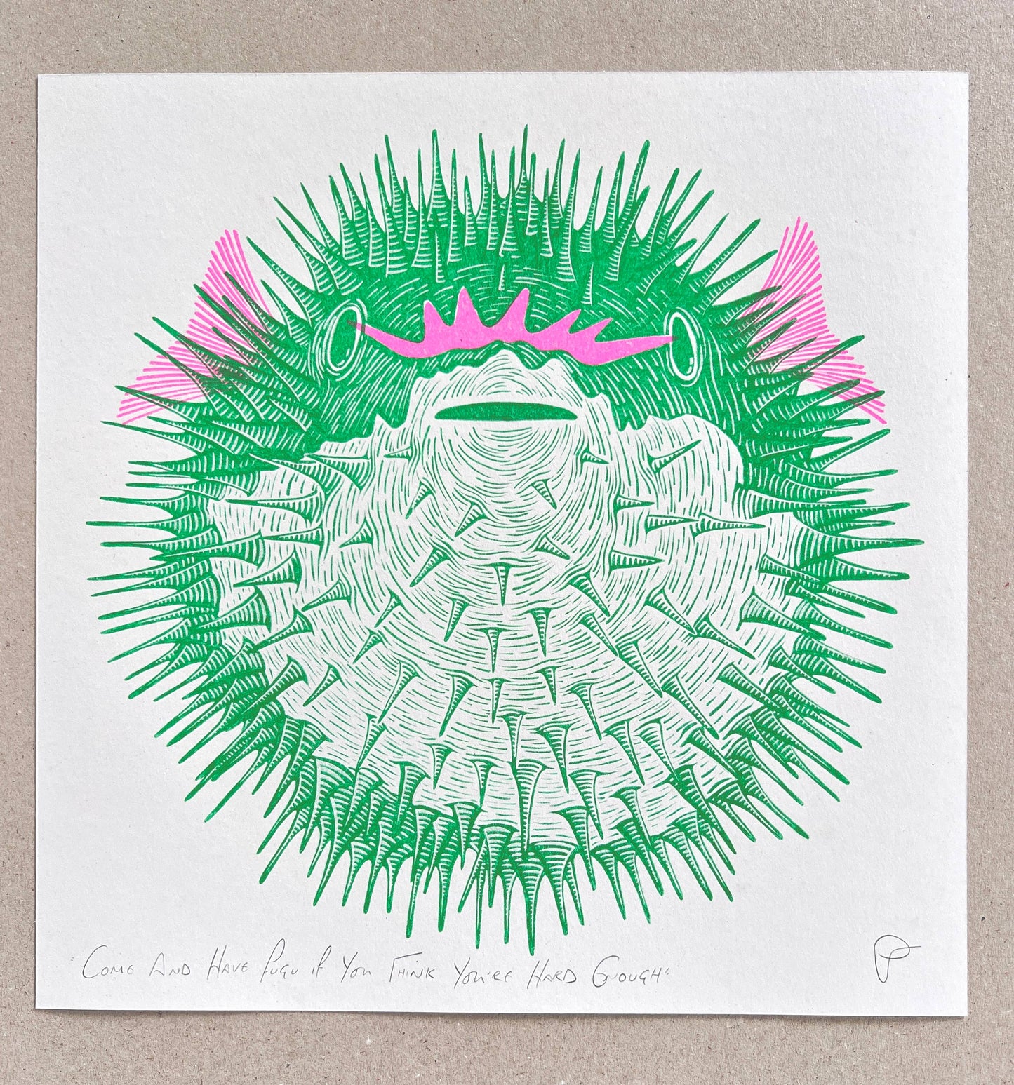 Come And Have Fugu If You Think You’re Hard Enough by Strangford Prints