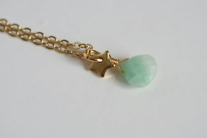Dainty Crystal Necklace | Amazonite