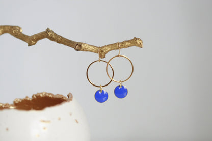 Delicate Cobalt Blue & Gold Earrings