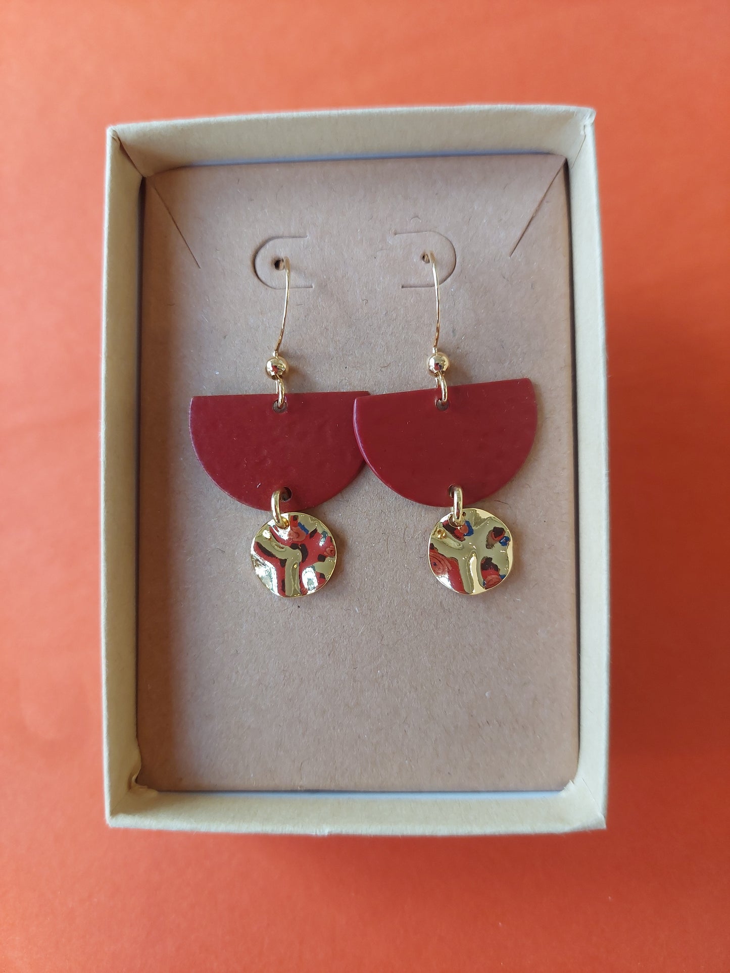 Red and Gold Earrings