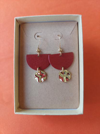 Red and Gold Earrings