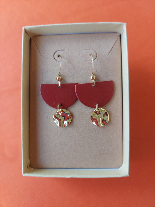 Red and Gold Earrings
