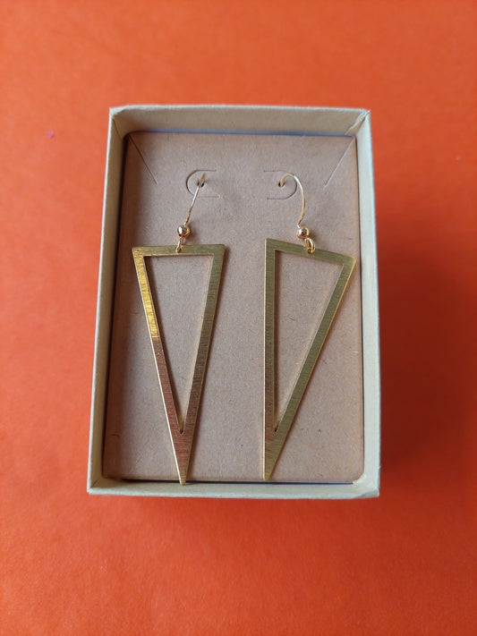 Brass Statement Triangle earrings 