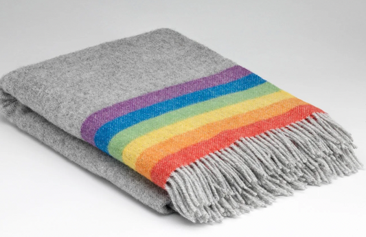RAINBOW STRIPE Merino Wool Blanket