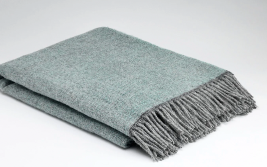 HOME COSY AQUA Merino Wool Blanket
