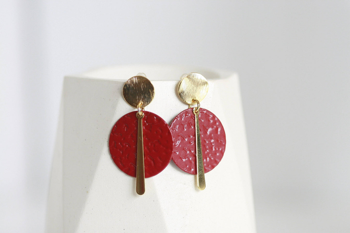 Kaiko Ruby Red/Black & Gold Statement Studs