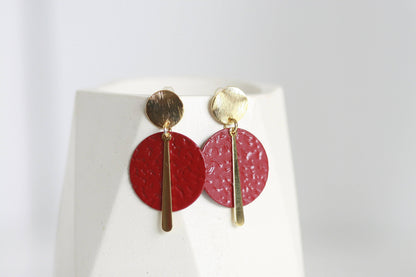 Kaiko Ruby Red/Black & Gold Statement Studs