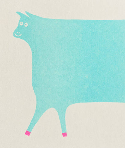 Riso Greetings Card - Cow