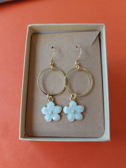 Enamel Earrings Daisy