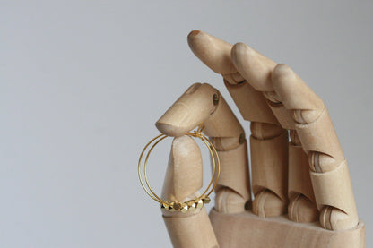 Brass Bead Hoop Earrings