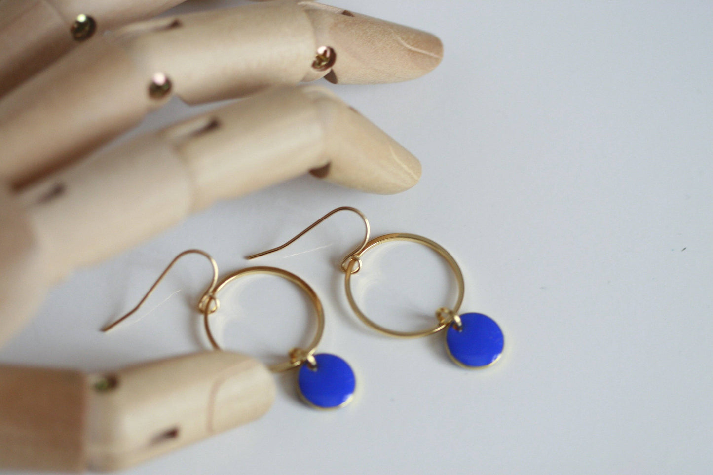 Delicate Cobalt Blue & Gold Earrings