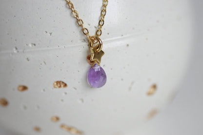 Dainty Crystal Necklace | Amethyst