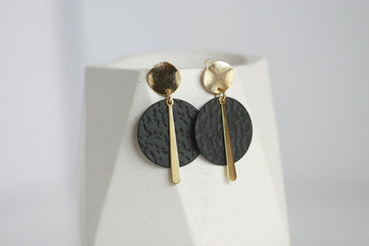 Kaiko Ruby Red/Black & Gold Statement Studs