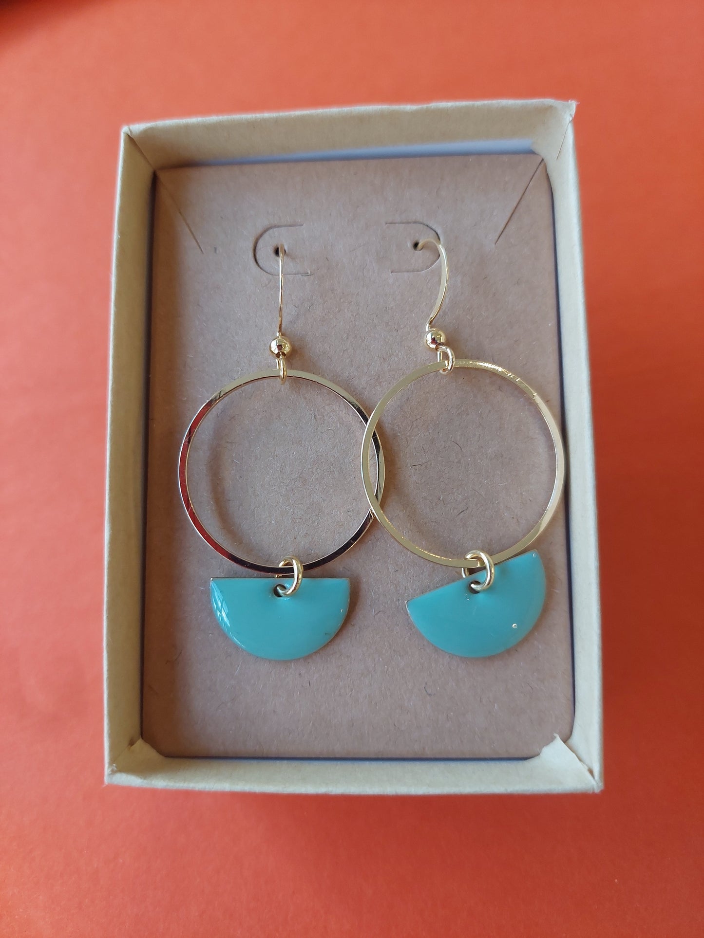 Enamel Earrings Mint Green