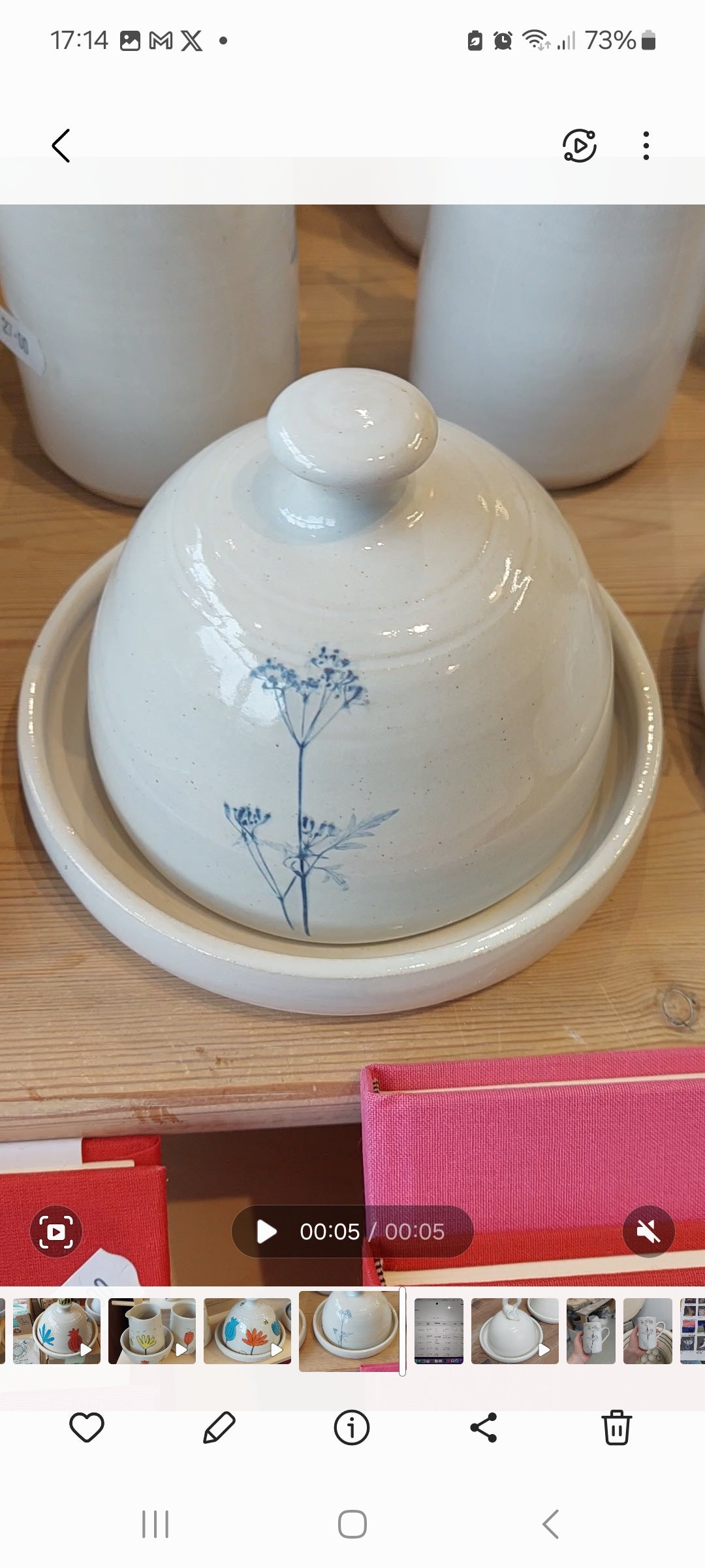 St Anne's Meadowsweet  Butter Dish