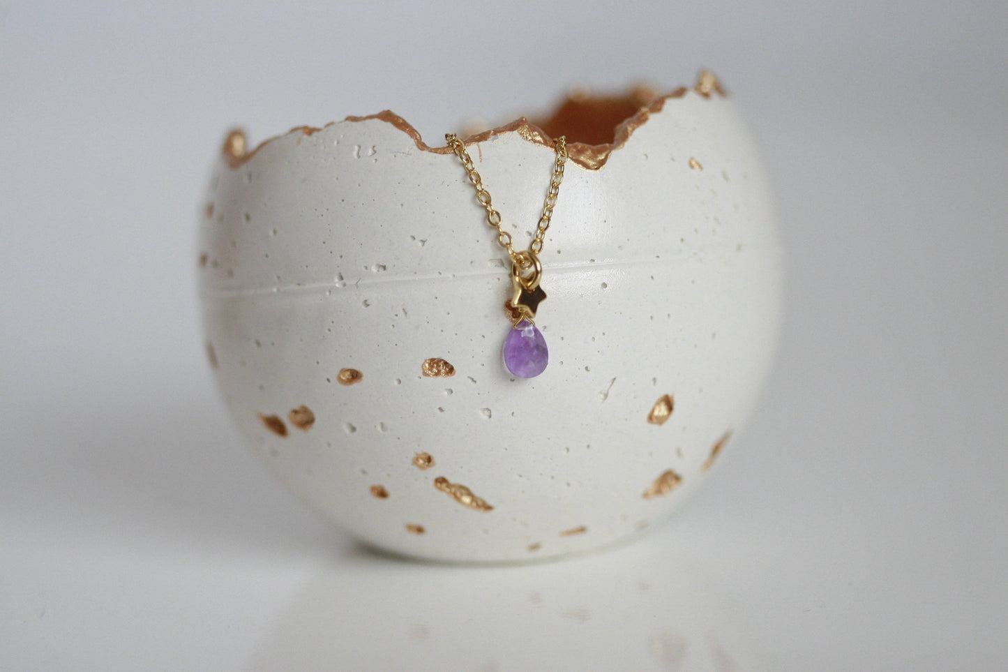 Dainty Crystal Necklace | Amethyst