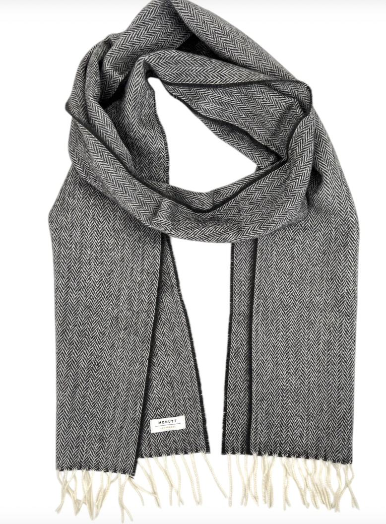 CHARCOAL Herringbone  SCARF 