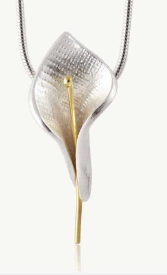 Sterling Silver / 18Ct Gold Lily Pendant Linda Uhlemann