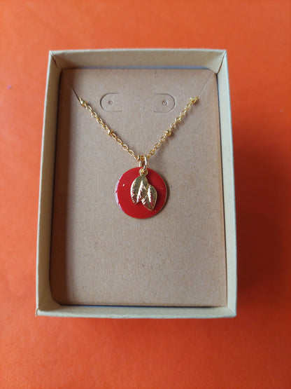 Enamel Apple Necklace