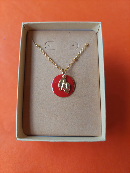 Enamel Apple Necklace