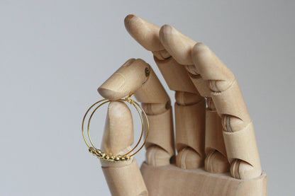 Brass Bead Hoop Earrings by Kaiko