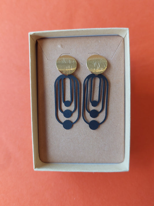 Black and Gold Art Deco earrings