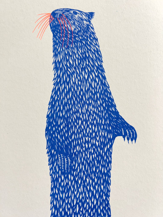 Long Otter by Strangford Prints