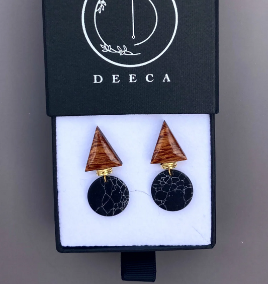 Black marble Triange studs