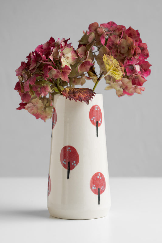Large Red Tree Vase