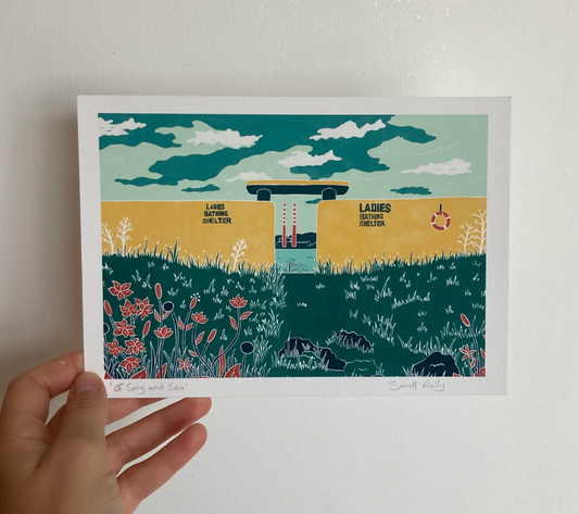 Sorrell Reilly "Bull Island Bathing Shelter" A4 Unframed.