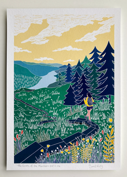 Sorrell Reilly "The Curves of the Mountains "  A4 Unframed.