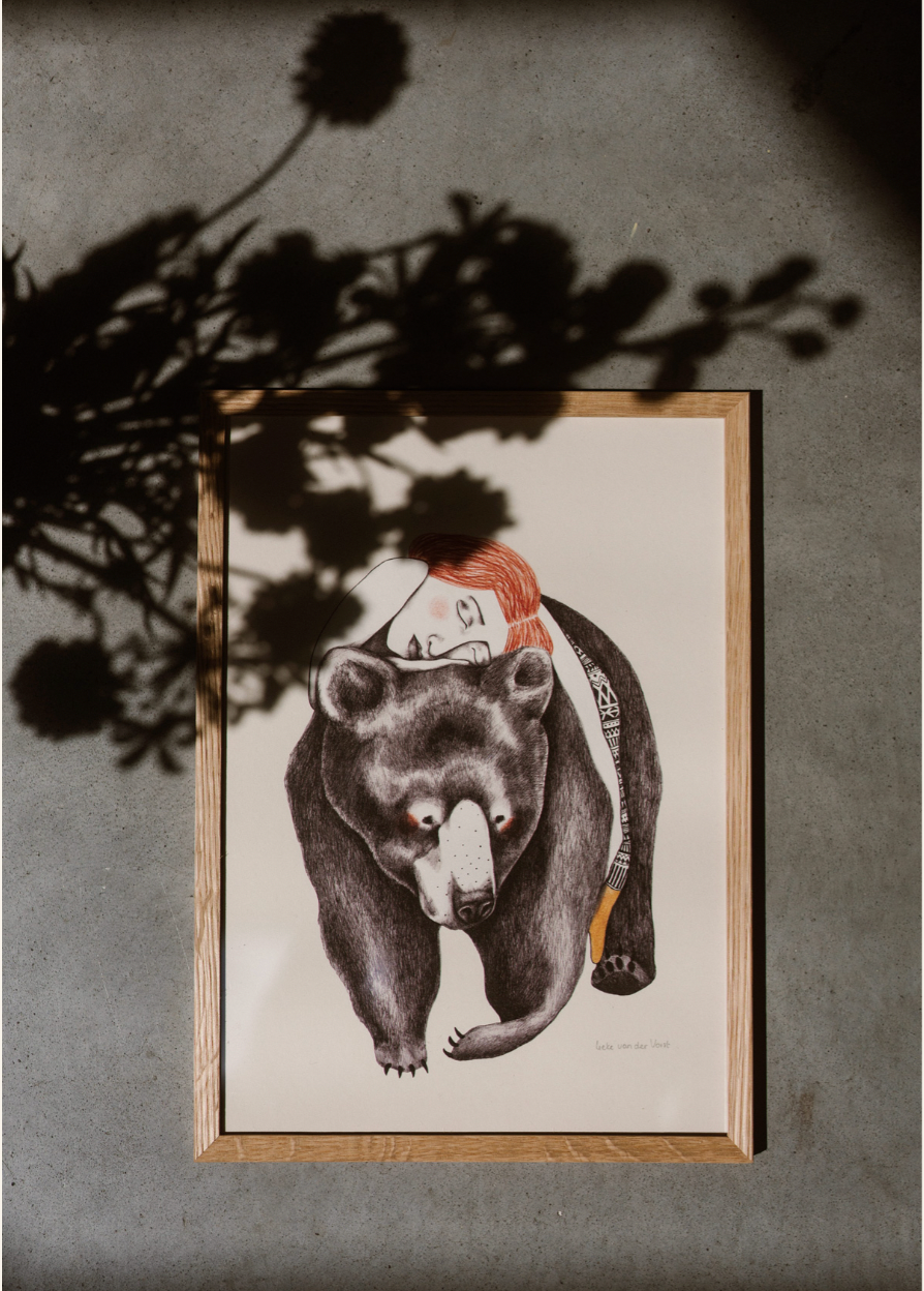 Bear Warmth by Lieke Van Der Vorst. (Unframed)
