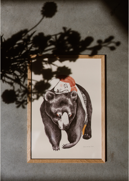 Bear Warmth by Lieke Van Der Vorst. (Unframed)