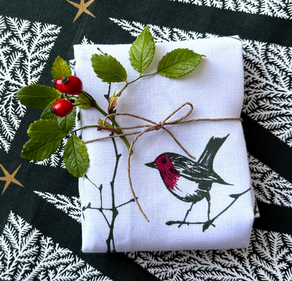Irish Linen Teatowel:  Robin