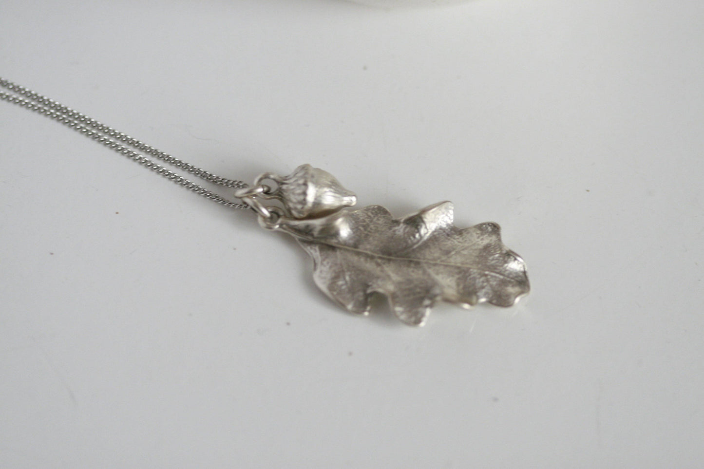 Oak Leaf & Acorn Necklace  | Silver Plated