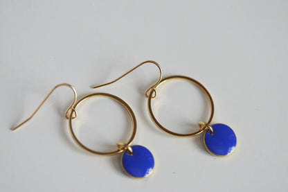 Delicate Cobalt Blue & Gold Earrings