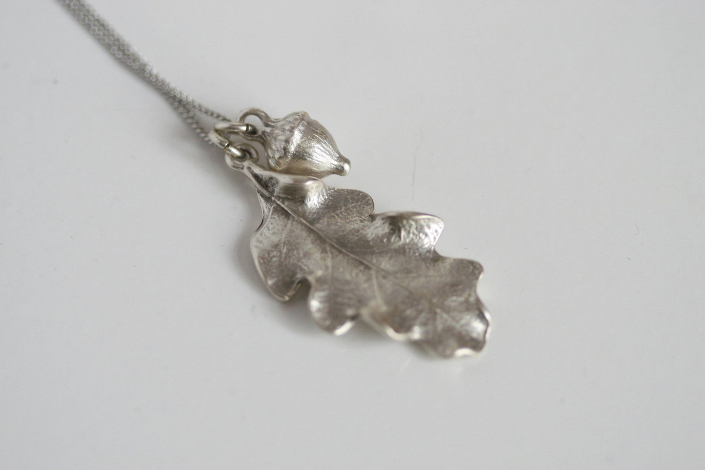 Oak Leaf & Acorn Necklace  | Silver Plated