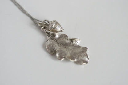Oak Leaf & Acorn Necklace  | Silver Plated