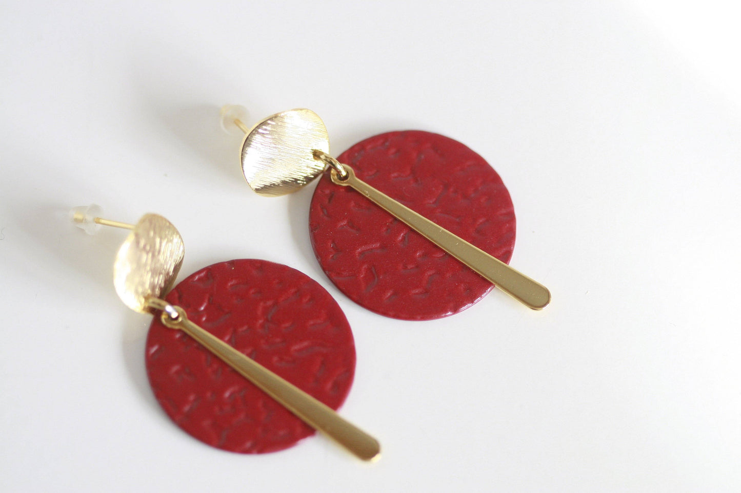 Kaiko Ruby Red/Black & Gold Statement Studs