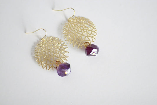 Kaiko Statement Crystal Earrings | Amethyst