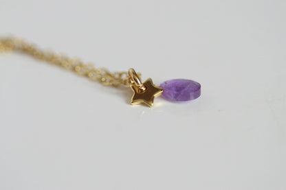 Dainty Crystal Necklace | Amethyst