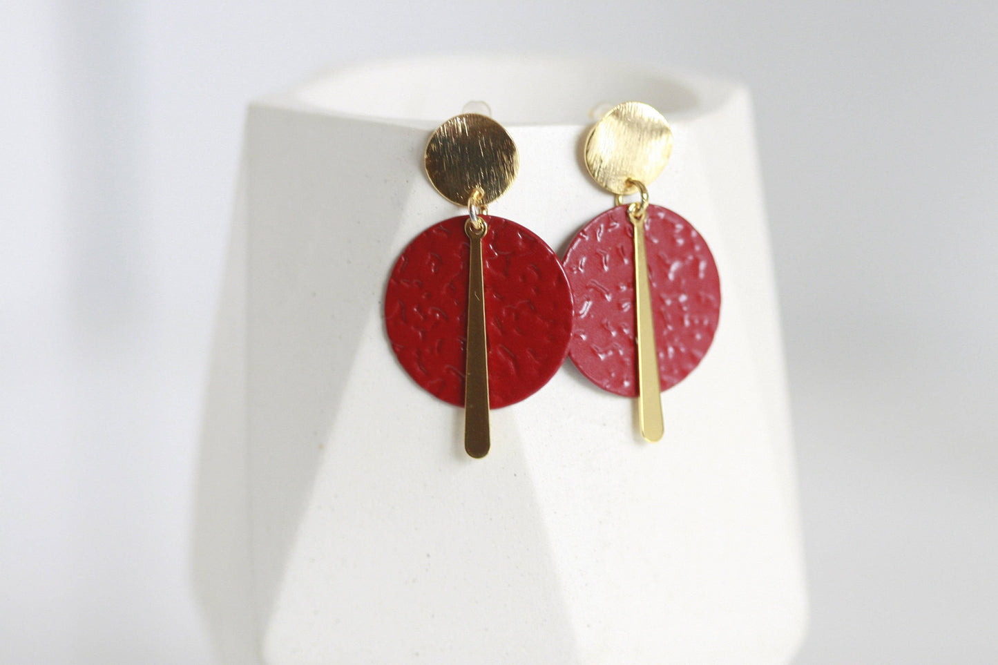Kaiko Ruby Red/Black & Gold Statement Studs