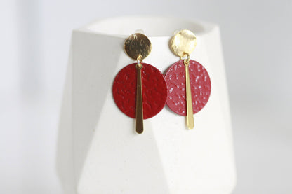 Kaiko Ruby Red/Black & Gold Statement Studs