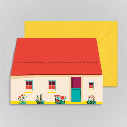 Red Cottage Mini Greeting Card