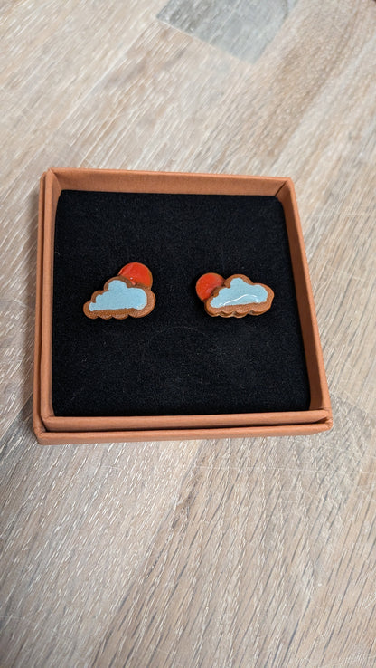 Brookwood Cloud Blue/ Red earrings