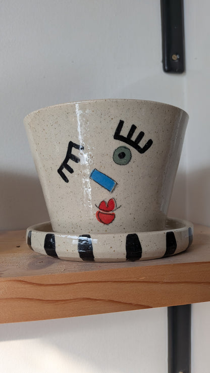 Cheeky Girl Plant Pot & Saucer